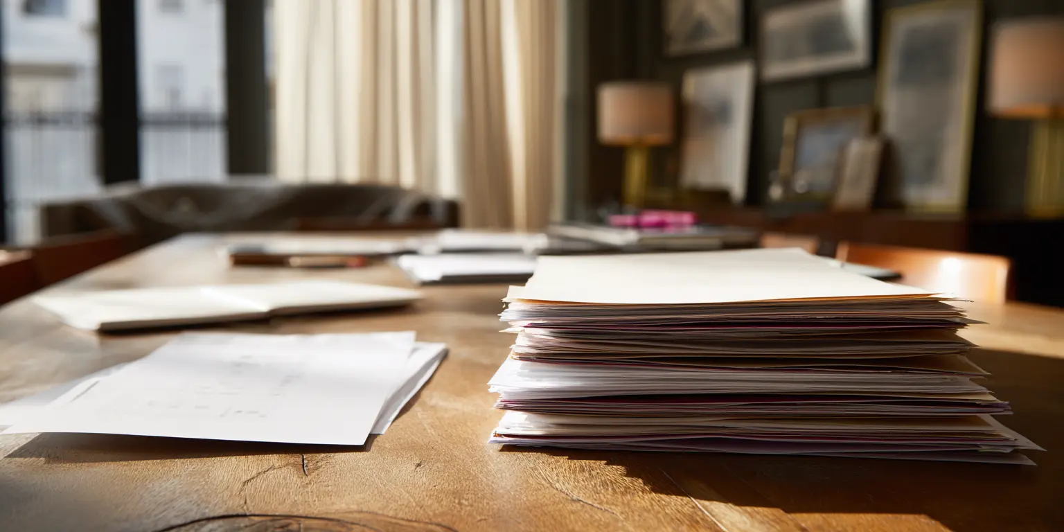 Supports d'organisation partagés Documents et supports d'organisation posés dans un espace professionnel neutre et utilisé