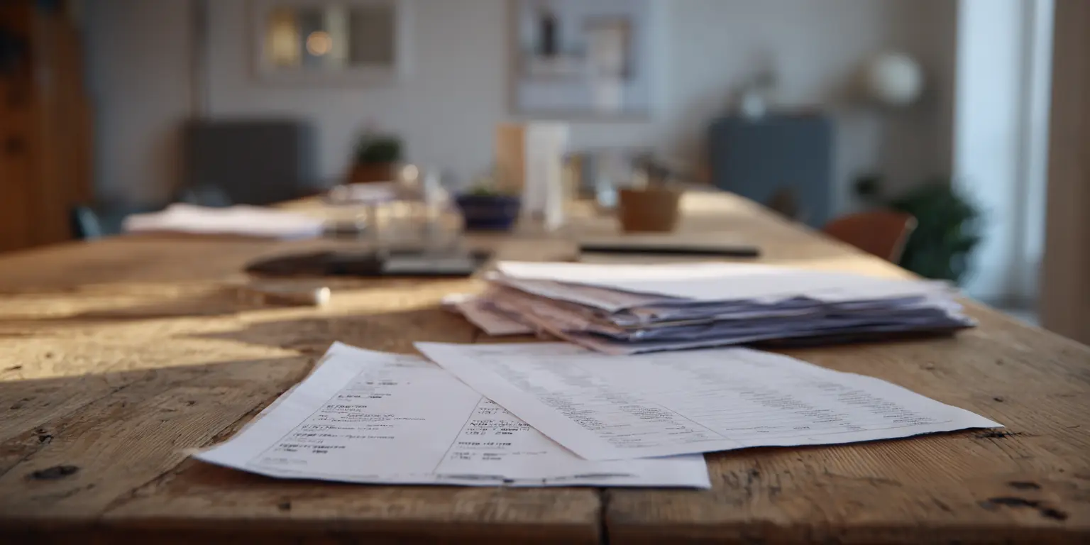 Traces concrètes de coordination Feuilles imprimées et planning de visites posés sur une table de travail ordinaire